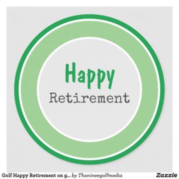Golf Happy Retirement On Green Background Classic Round Sticker