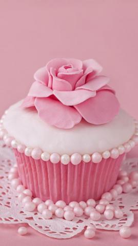 Food Cupcake Pink Sweets Flower Wallpaper