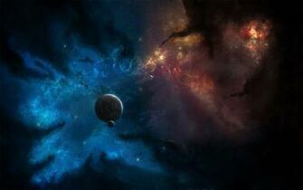 Black Sky Conquering Planet Digital Wallpaper HD