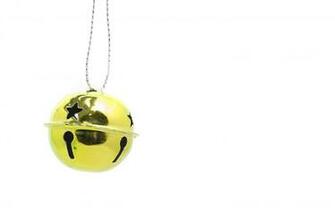 Photo Of Single Gold Jingle Bell Christmas Image