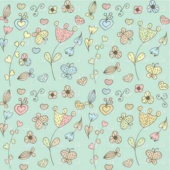 Background With Stylized Hearts And Flowers Royalty
