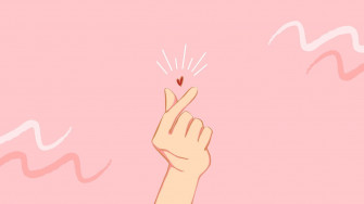 Delightful Finger Heart On Cute Pc Design Wallpaper