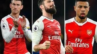 Olivier Giroud Laurent Koscielny And Francis Coquelin Sign New