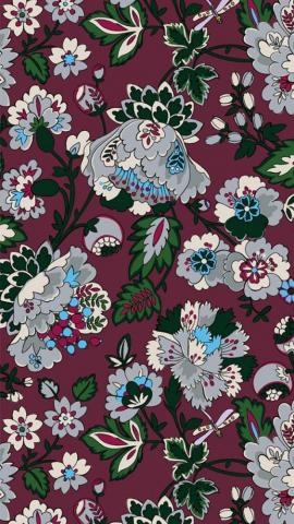 Mobile Of Bordeaux Blooms Vera Bradley Wallpaper