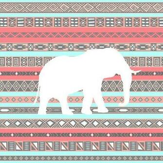 Rexlambo Portfolio Elephant Aqua Coral Aztec Tribal Pattern