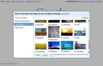 Google Select Background Image