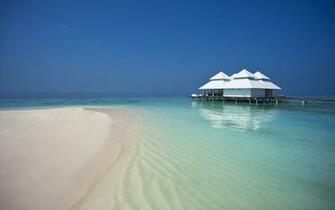 White And Brown Beach Cottage Waterfront Maldives Nature