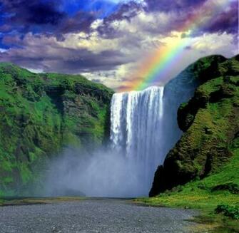 Beautiful Waterfalls With Rainbows