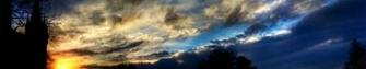 Triple Monitor Multi Screen Multiple Sky Ciel Nuages Clouds Wallpaper