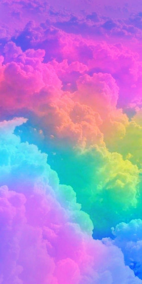Colorful Rainbow Pastel Clouds Wallpaper In