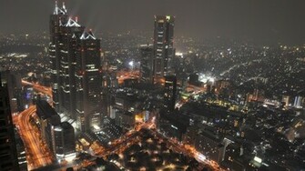 Wallpaper Japan Tokyo Night Lights City Top 4k