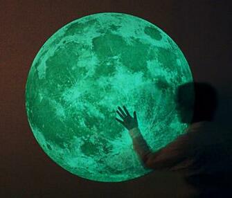 Wallpaper Decor Home Moon Glow In The Dark Point Decal Sticker 3d Art