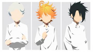 Emma Ray And Norman From The Promised Neverland Wallpaper For