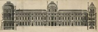 Louvre Elevation Paris Majesty Maps Prints