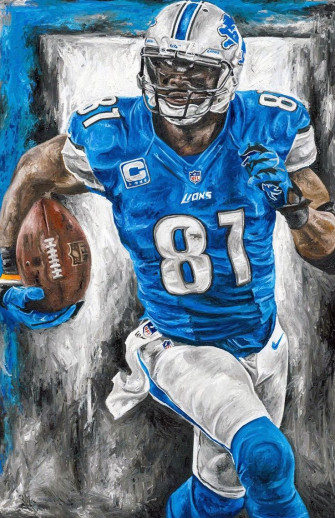 Calvin Johnson Detroit Lions By David Courson