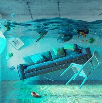Csfoto Background For Underwater Flooding Interior Apartment
