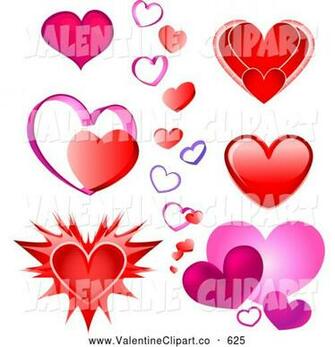 Clip Art Set Pink Red And