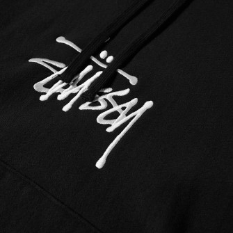Stussy Basic Embroidered Hoodie Black Wallpaper