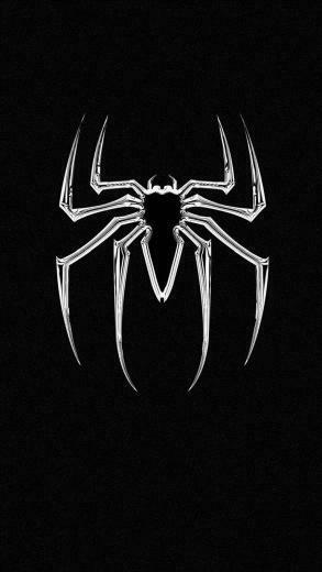 Black White Spiderman Logo Wallpaper iPhone Bohaterowie Marvela