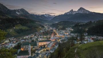 Picture Bavaria Germany Berchtesgaden Mountains Evening