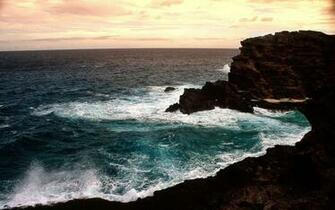 Ocean Horizon Coast Cliff Wallpaper