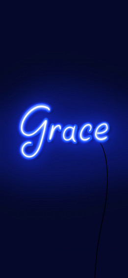 Blue Grace Neon Sign Wallpaper
