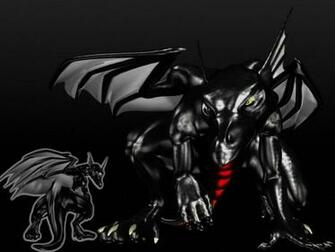 Cartoon Clipart Of A Black And White Dragon Walking Upright Vector
