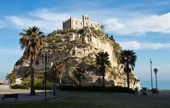 Wallpaper The City Rock Palm Trees Photo Street Italy Tropea