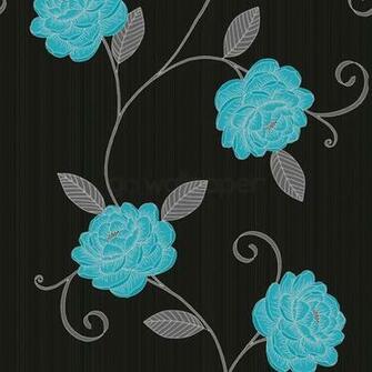 Black And Teal Wallpaper Grasscloth
