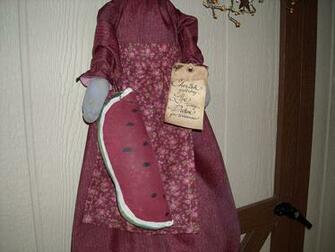 Ginny Myrt Primitives Liza Kate Primitive Cat Bag Holder Doll Gmp