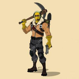 Fortnite Raptor Skin Study W Bat And Sickle Axe Fortnitebr