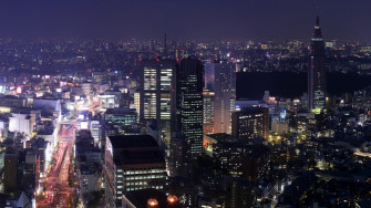Wallpaper City With High Rise Buildings During Night Time