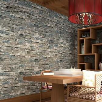 Home Decor Pvc Vinyl Faux Brick Stone 3d Wallpaper Rolls For Living