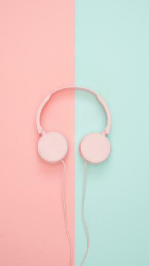 Wallpaper Headphones Minimalism Pink Pastel