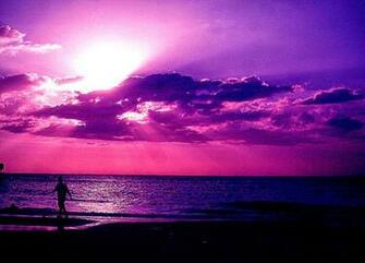 Purple Beach Sunset Wallpaper Image HD Amagico