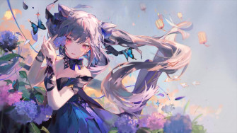 Keqing And Flowers Genshin Impact Live Wallpaper
