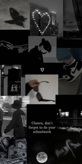 Black Themed Collage Pfp Aesthetic Wallpaper
