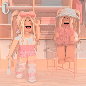 Two Best Friends Showing Off Their Custom Roblox Avatars Wallpaper