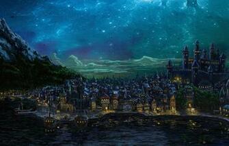 Wallpaper The Sky Night City Art Forgotten Realms