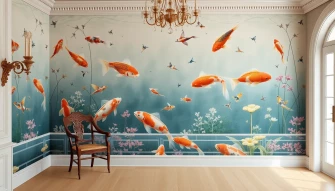 De Gournay Fish Wallpaper