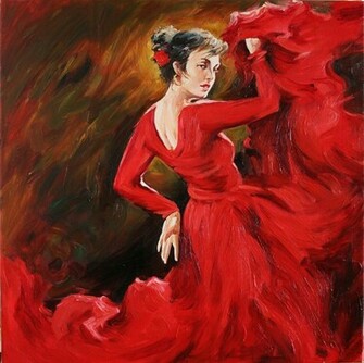 Flamenco Dancer Painting Wallpaper Full Desktop Background