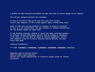 Blue Screen Error Wallpaper Image