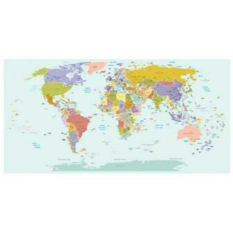 World Map Wallpaper Mural For Kids Room