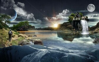 Fantasy World Wallpaper Stock Photos