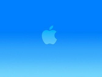 Bright Blue Apple Logo Wallpaper