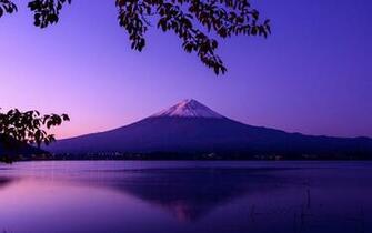 Mountains Landscape Reflection Purple Lake Wallpaper