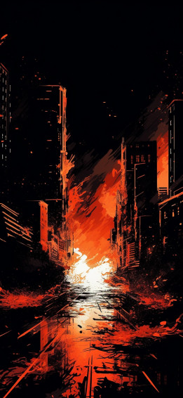 City Black Red Wallpaper Cool For iPhone 4k