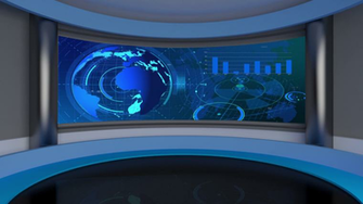 News Broadcast Tv Studio Green Screen Background Loopable
