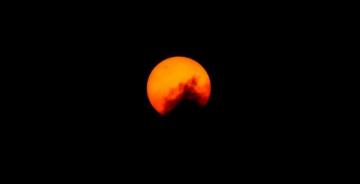 Moon Orange Minimal Wallpaper HD Image Picture