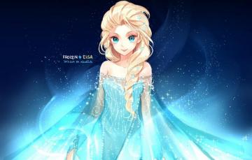 Wallpaper Girl Stars Smile Anime Art Frozen Nardack Elsa